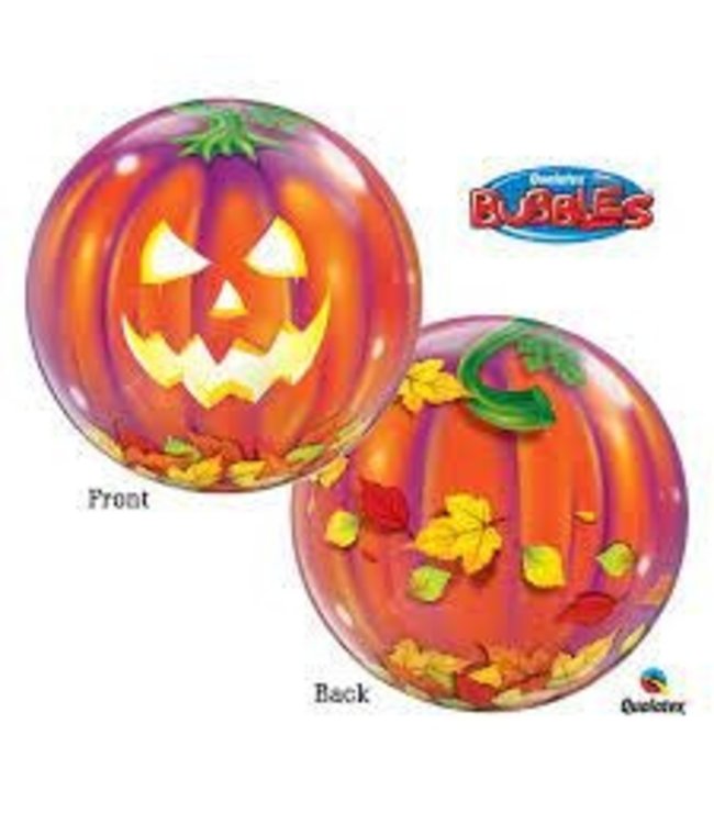 Qualatex 22 Inch Mylar Bubble Balloon -Jack O Lantern