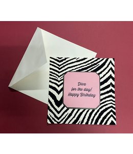 Greeting Card Happy Birthday-Zebra & Pink
