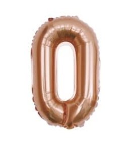 Conver 34 Inch Balloon Number 0 Rose Gold