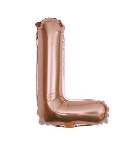 Partiesking 16 Inch Airfill Balloon Letter L Rose Gold