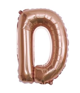 Partiesking 16 Inch Airfill Balloon Letter D Rose Gold