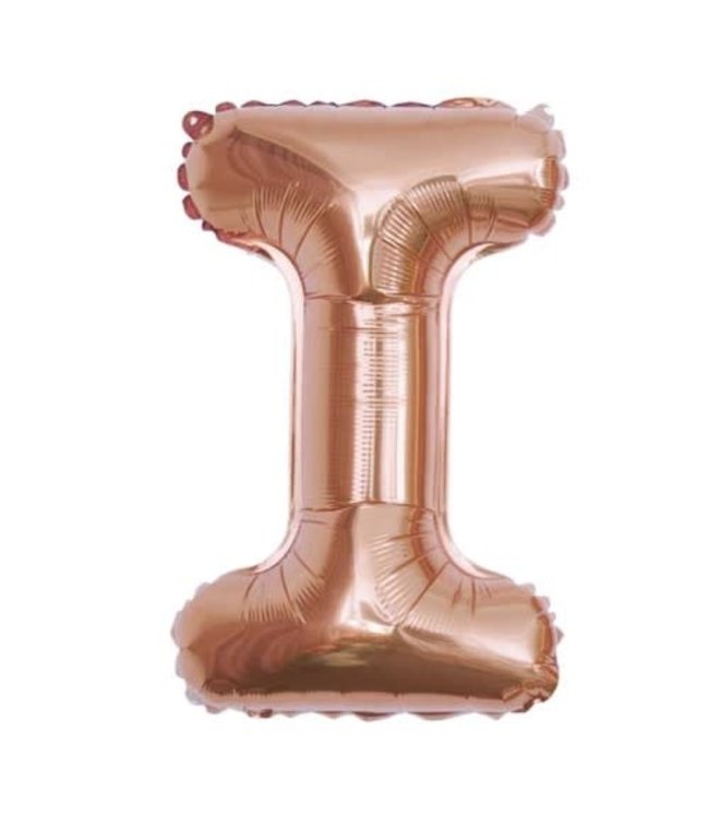 Partiesking 16 Inch Airfill Balloon Letter I Rose Gold