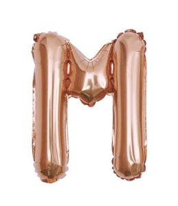 Partiesking 16 Inch Airfill Balloon Letter M Rose Gold