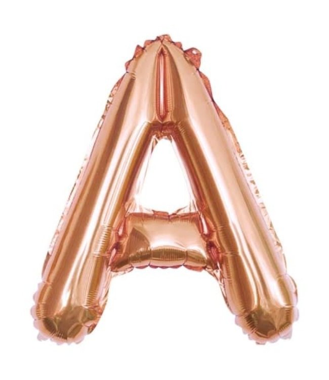 Partiesking 16 Inch Airfill Balloon Letter A Rose Gold