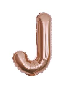 Partiesking 16 Inch Airfill Balloon Letter J Rose Gold