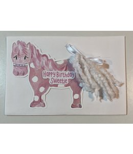 Greeting Card Happy Birthday Sweetie-Pink Pony