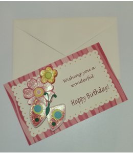 Greeting Card-Glitter Butterfly Birthday