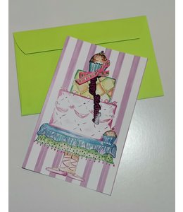 Greeting Card-Birthday Ballerina Cake