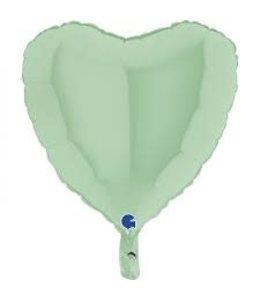Grab Balloons 18 Inch Heart Mylar Balloon-Matte Green