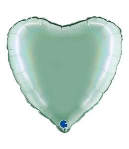 Grab Balloons 18 Inch Balloon Heart Rainbow Holographic Chrome-Tiffany