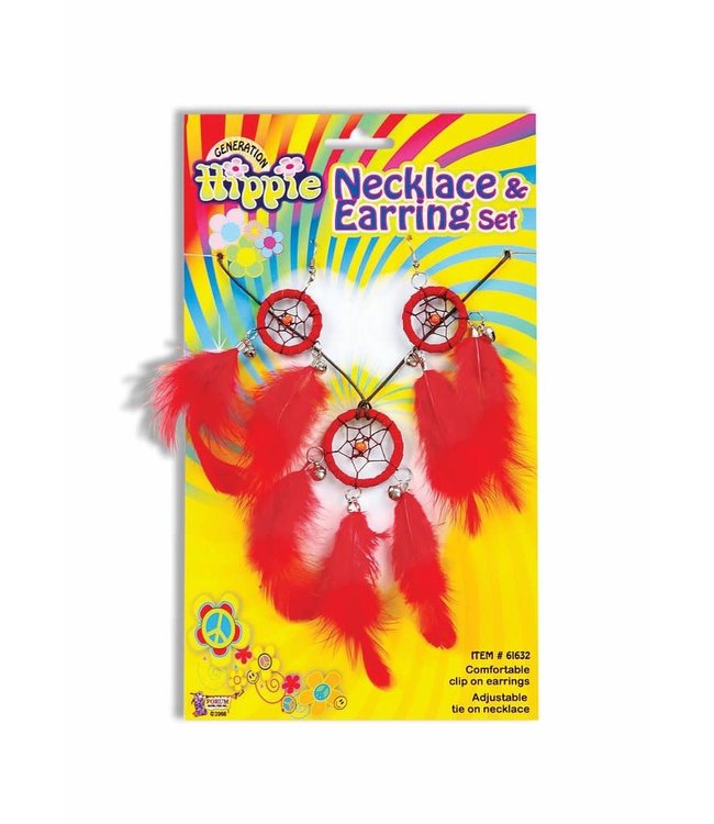 Forum Novelties Necklace & Earrings Set - Feather