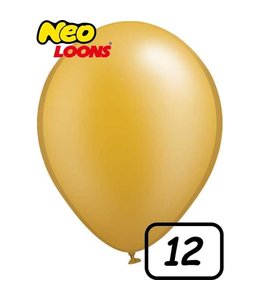 Neo Loons 12 Inch Pearl Latex Balloons 100ct-Gold
