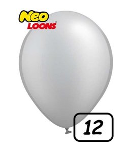 Neo Loons 12 Inch Pearl Latex Balloons 100ct-Silver