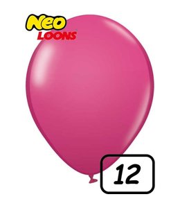 Neo Loons 12 Inch Latex Balloons 100Ct-Standard Fuchsia