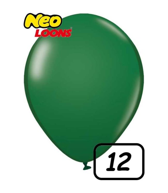 Neo Loons 12 Inch Latex Balloons 100Ct-Standard Green