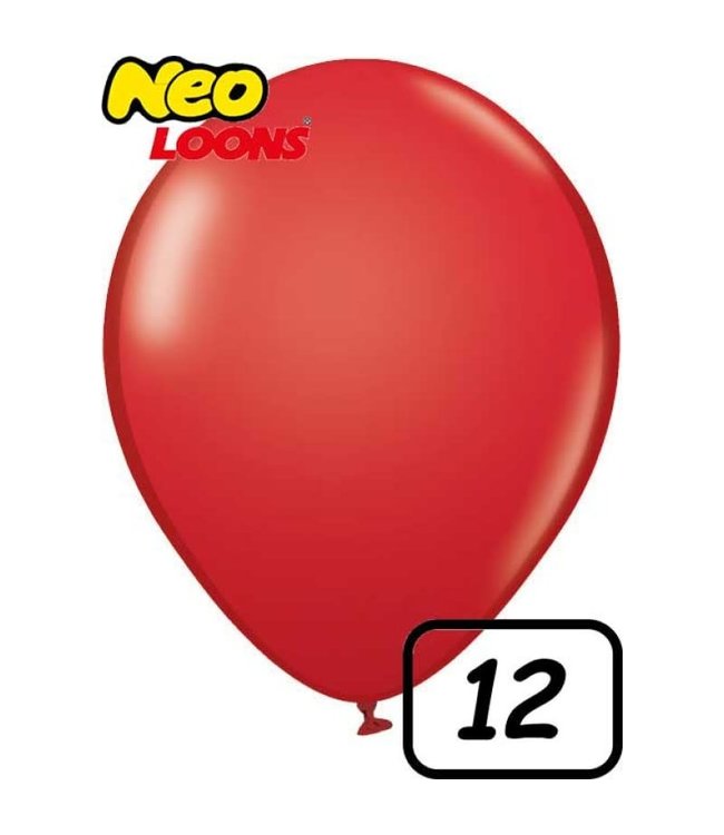 Neo Loons 12 Inch Latex Balloons 100Ct-Standard Red