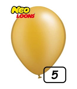 Neo Loons 5 Inch Latex Balloons 100Ct-Metallic Gold