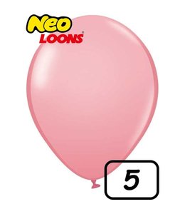 Neo Loons 5 Inch Latex Balloons 100Ct-Standard Pink