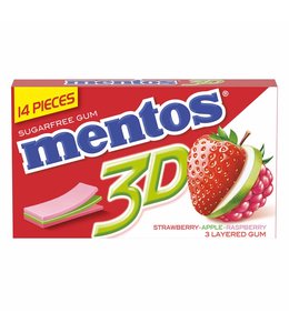 Mentos Mentos 3D Sugarfree Gum 8.5 gm-Strawberry