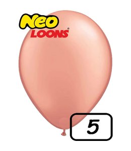 Neo Loons 5 Inch Latex Balloons 100ct-Metallic Rose Gold