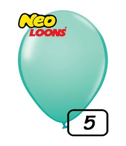 Neo Loons 5 Inch Latex Balloons 100ct-Aqua Blue