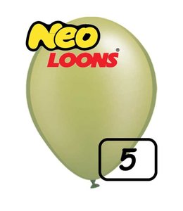 Neo Loons 5 Inch Latex Balloons 100ct-Pastel Olive Green