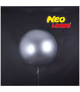 Neo Loons 36 Inch Latex Chrome Balloons 2ct-Silver