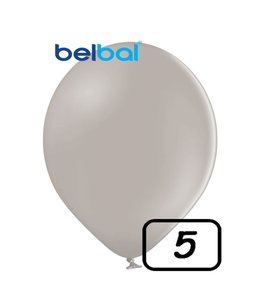 Belbal 5 Inch Latex Balloons 100ct-Marshmellow Warn Grey