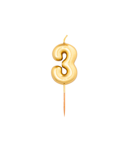 Givvi Candles Gold Metal Number Candle 8cm-3