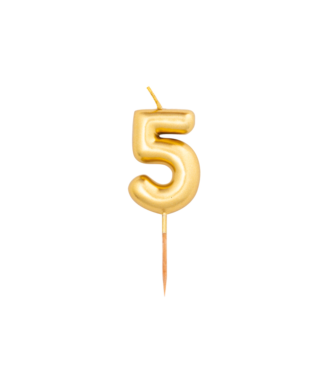 Givvi Candles Gold Metal Number Candle 8cm-5