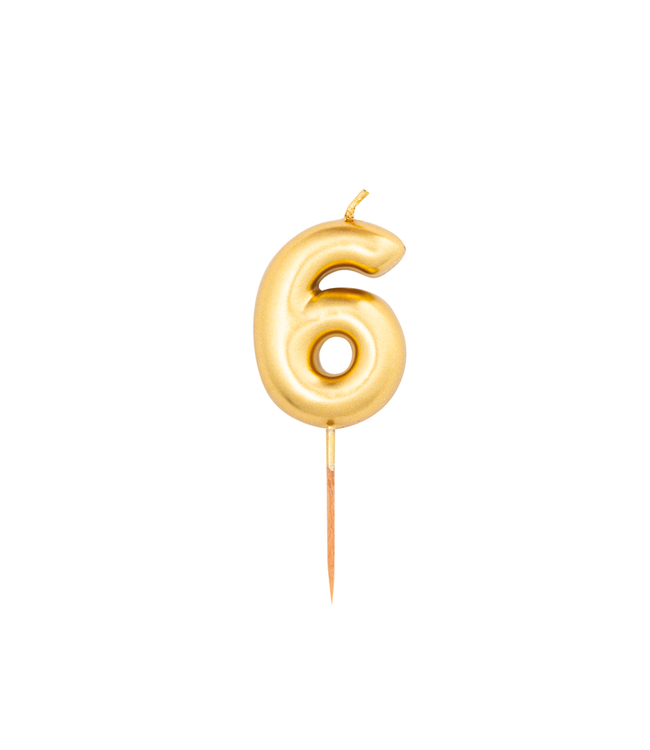 Givvi Candles Gold Metal Number Candle 8cm-6