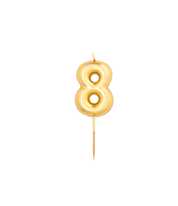 Givvi Candles Numeral Metal Candle 8 8 Cm-Gold
