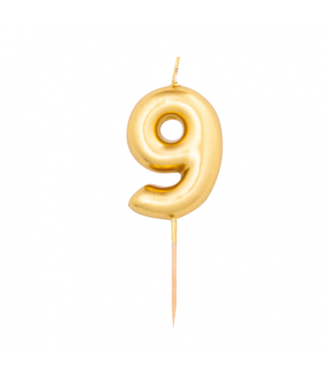 Givvi Candles Gold Metal Number Candle 8cm-9
