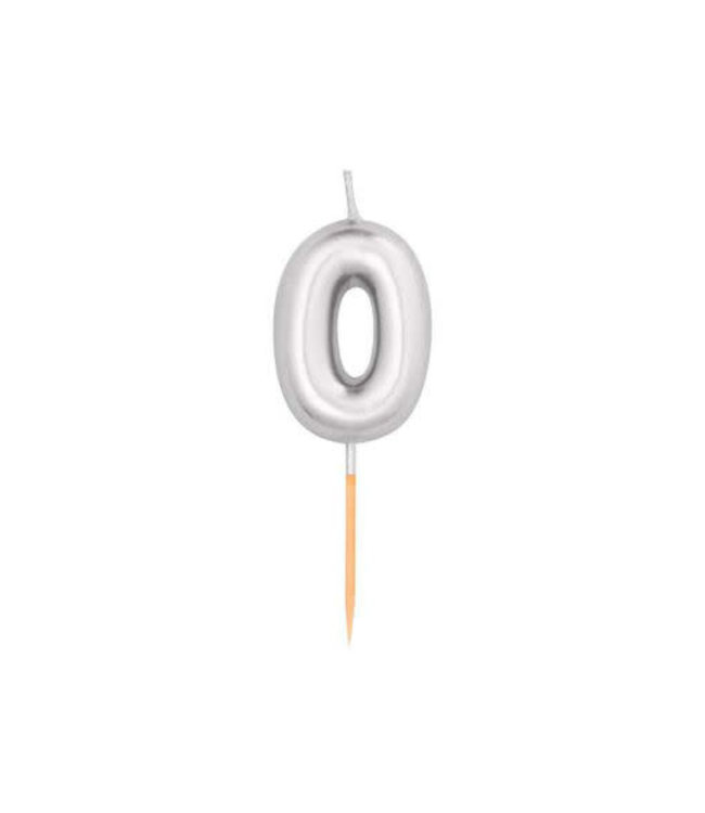 Givvi Candles Silver Metal Number Candle 8cm-0