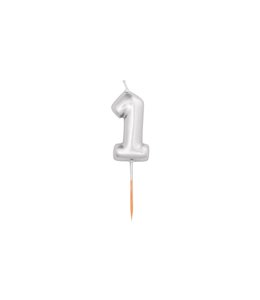 Givvi Candles Silver Metal Number Candle 8cm-1