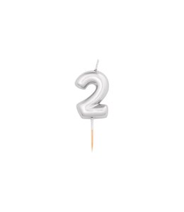Givvi Candles Silver Metal Number Candle 8cm-2