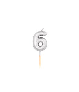 Givvi Candles Silver Metal Number Candle 8cm-6