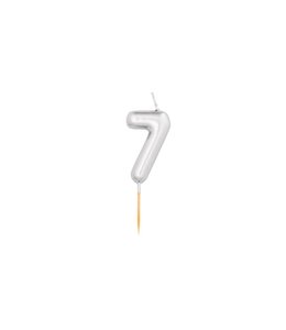 Givvi Candles Silver Metal Number Candle 8cm-7