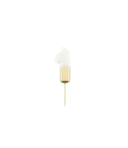 Givvi Candles Number 1 Metal Candle 9 cm-White & Gold