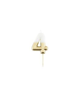 Givvi Candles White & Gold Metal Number Candle 9cm-4