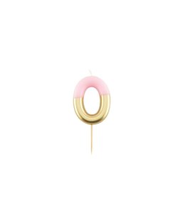 Givvi Candles Pink & Gold Metal Number Candle 9cm-0