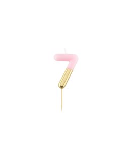 Givvi Candles Pink & Gold Metal Number Candle 9cm-7