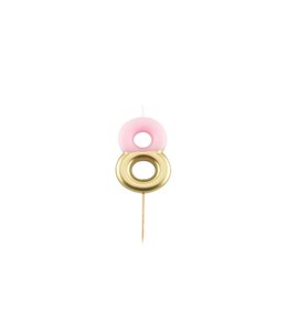 Givvi Candles Pink & Gold Metal Number Candle 9cm-8