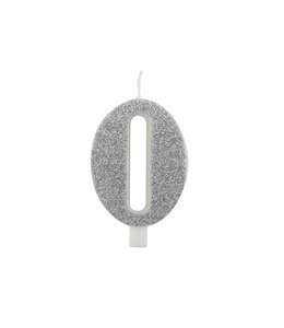 Givvi Candles Silver Glitter Number Candle 9.5 cm-0