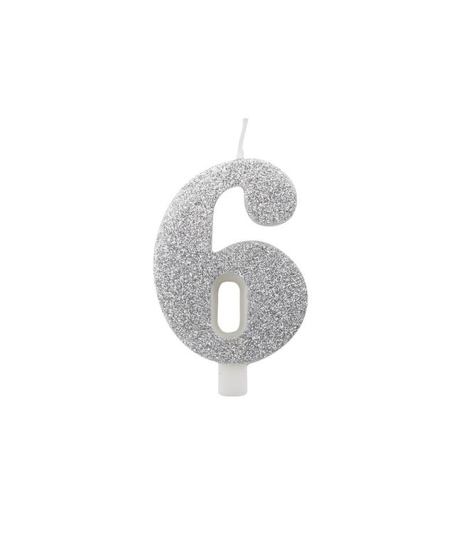 Givvi Candles Silver Glitter Number Candle 9.5 cm-6