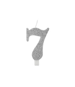 Givvi Candles Silver Glitter Number Candle 9.5 cm-7