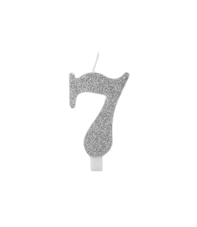 Givvi Candles Silver Glitter Number Candle 9.5 cm-7
