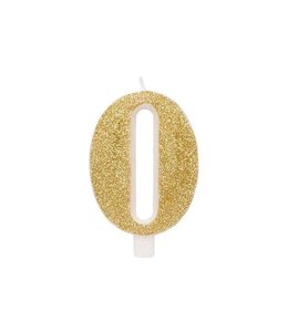 Givvi Candles Number 0 Metal Candle 9.5 cm-Gold