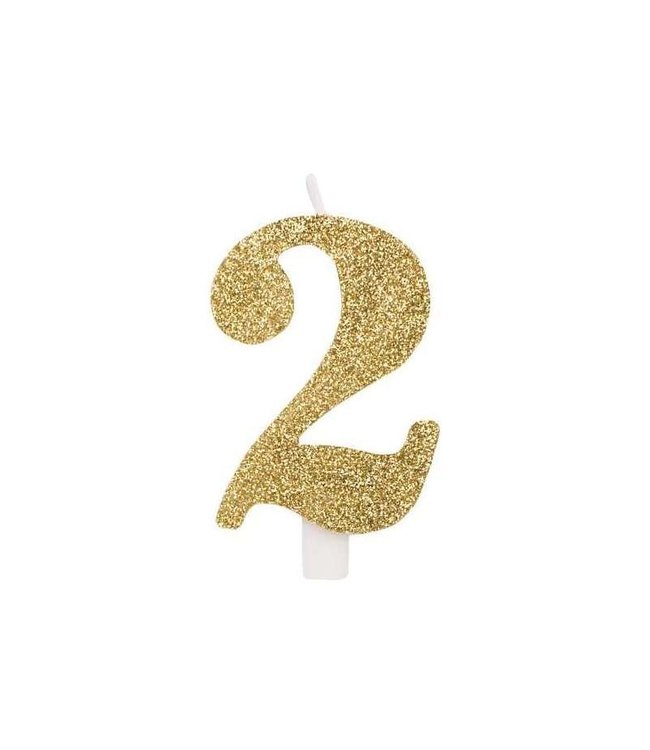 Givvi Candles Gold Glitter Number Candle 9.5 cm-2