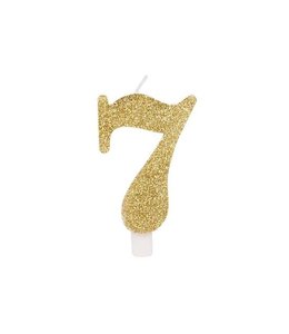 Givvi Candles Numeral Metal Candle 7 9.5 Cm-Gold